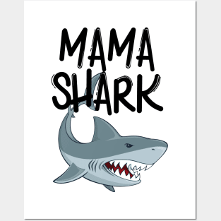 Mama Shark Funny Mothers Day Gifts Posters and Art